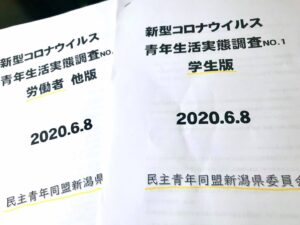 新潟県 新型コロナ青年生活実態調査