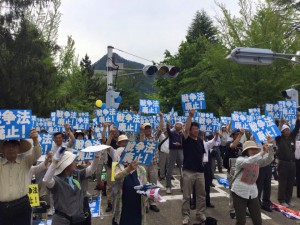 長野県長野市で県民集会に参加！野党統一候補の杉尾ひでやさんとともに訴え＆デモ行進！必勝です！！