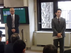 全法務の皆さんによる定員増を求める要請行動決起集会であいさつ！ともに頑張ります！！