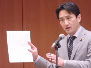 労働組合が狙われる！？共謀罪創設に反対する働く者の集会であいさつ。共謀罪絶対反対！