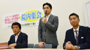レッドパージ被害者の人権回復と人間の尊厳が守られる政治の実現をめざす院内集会に参加