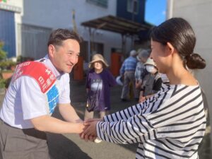 須坂市で街頭演説